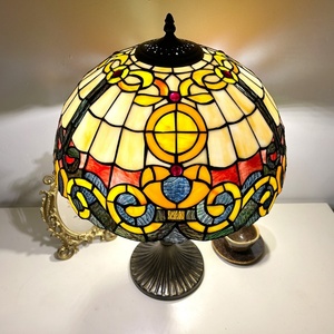 Longhuijing for Style 16 Inch Dome Sunshade Eco-Friendly Flexible Simple Vintage Stained Glass Resin Base LED Adjustable Bedroom - Product Image 6