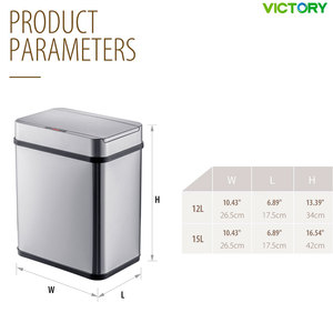 Cesto <span class=keywords><strong>de</strong></span> Basura Inteligente <span class=keywords><strong>de</strong></span> 12L, 15L, 50L, 60L, con Sensor Inteligente, Acero Inoxidable, Automático, para Cocina, sin Contacto - Product Image 2