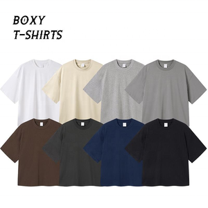 T-shirt de haute qualité à coupe ample et courte, décontracté, surdimensionné, 100% <span class=keywords><strong>coton</strong></span>, 275GSM, t-shirt vierge, t-shirt personnalisé pour homme - Product Image 2