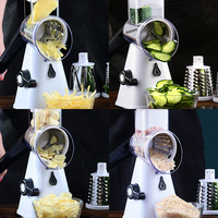 Rvs Chopper Cutter Slicer Groente Tool Keuken Roterende Kaas Rasp Shredder Multifunctionele Vervangbare 3 Blade