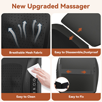 Nouveau coussin de massage rotatif bidirectionnel avec 4 têtes massantes, dispositif de traction cervicale, télécommande, chauffage du dos, relaxant en PU