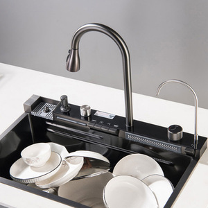 Vòi rửa chén thông minh đa chức năng, màn hình kỹ thuật số, kiểu thác nước, chậu đơn, hiện đại, sang trọng, chất liệu thép không gỉ 304 cao cấp - Product Image 2