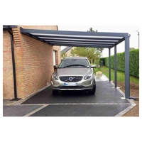 Carport mural en aluminium, 1 pièce, nouveau design, avec toit en polycarbonate
