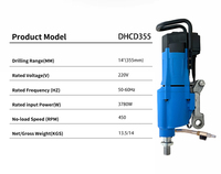 HILYIN DHCD355 Perceuse à noyau haute vitesse 355 mm avec affichage électronique pour béton, asphalte et roche