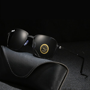 Lunettes de soleil rétro Supre <span class=keywords><strong>Michael</strong></span> avec verres en verre trempé gris et monture en métal gris, livraison gratuite - Product Image 2