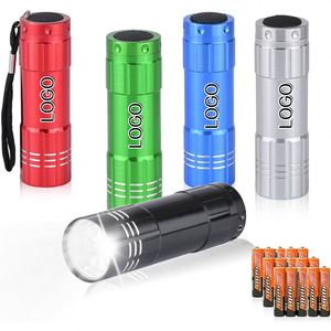 <b>Cheap</b> Flashlight <b>Gift</b> 9-LED Mini Flashlight Aluminum Alloy Portable Flashlight Spotlight with Custom Logo Promotional <b>Gift</b> - Product Image 1