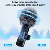 Micrófono Lavalier Inalámbrico Profesional para iPhone/iPad Android, Audio Nítido, Reducción de Ruido, Indicador de Batería