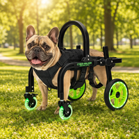 Geländegängiger, verstellbarer Hunderollstuhl mit Leuchtfunktion und Schwenkrädern – Post-OP-Wagen für kleine, mittelgroße und große Hunde (Größen S-XL)