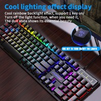 Nouvel ensemble clavier et souris de jeu mécanique FV-Q305S filaire USB rétroéclairé LED pour ordinateur