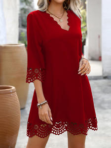 European and American style <b>dress</b> 2026 spring and summer new products holiday floral half-sleeved A-line skirt - Product Image 2