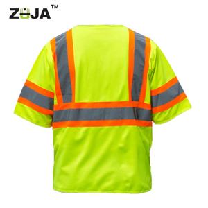 Zuja เสื้อกั๊กนิรภัยแขนสีเหลืองสะท้อนแสงเกรด3ซิปสองสียืดหยุ่นน้ำหนักเบา - Product Image 4