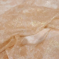 Magnifique Tissu Crêpe Chiffon Lurex Métallique Soie Dorée Argentée Respirant pour Vêtements Femme Homme Foulard Sari Écharpe Confection