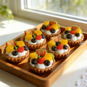 7cm Thin Plastic Eco-Friendly Foam Pastry Tart Mold Mango Cream Raspberry Blueberry Strawberry Mixed Fruit Tart Dessert Props - Product Image 2