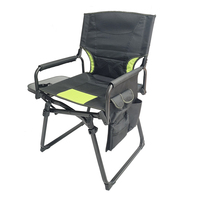 Chaise pliante portable en aluminium XinXin Premium - Chaise de jardin robuste pour l'extérieur avec dossier pliable et poche latérale au design moderne