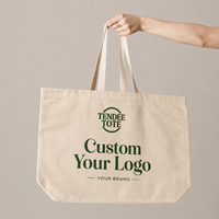 Sac fourre-tout en toile de coton robuste et surdimensionné, personnalisable avec logo, grand sac de shopping à bandoulière pour marques de détail et kits événementiels