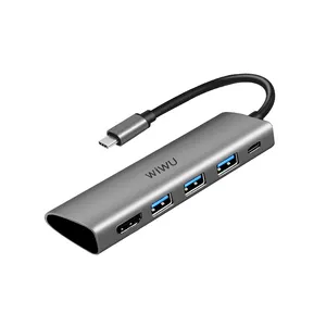 USB Type C Multi Ports Docking Model Number Alpha 531H 5 in 1 USB Hub Supports 4k Image to the projector