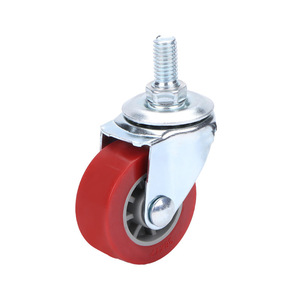 Wolverhampton Pu Swivel <b>Caster</b> 1.5 Inch Screw Rod Type Maroon <b>Wheel</b> Firm Wear Resistant - Product Image 4