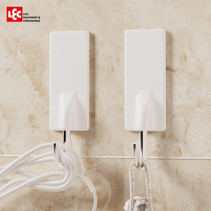 LEC Adhesive Wall <b>Hooks</b> Stainless Steel Rectangle Punch Free For <b>Kitchen</b> Storage - Product Image 3