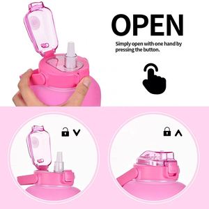 ขวดน้ำไล่เฉดสีขนาด 64 ออนซ์ พร้อมตัวบอกเวลาและหลอดดูด ปราศจากสาร BPA ป้องกันการรั่วซึม ขวดน้ำพร้อมคำให้กำลังใจ - Product Image 5