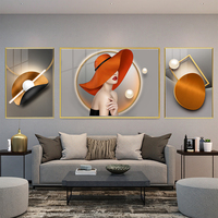 Style nordique Art moderne peinture grand effet 3D motif abstrait cristal porcelaine murale pour salon résidence trésor