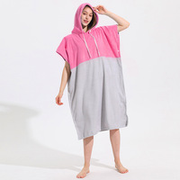 Serviette de bain à capuche en microfibre Sports nautiques Poncho Serviette de poncho à langer avec capuche Séchage rapide Poncho Serviette Robe