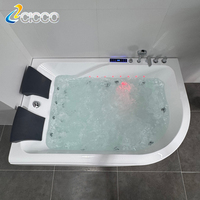 Baignoire rectangulaire en acrylique de 1,9 m pour salle de bain, avec fonction massage, bain à remous et bulles d'air