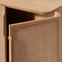 Meuble TV moderne en bois massif fait main à 6 portes pour salon et chambre à coucher
