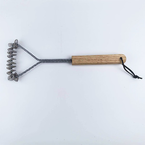 Cepillo de alambre rizado de madera de caucho con mango de madera para limpieza de hornos, parrillas, jaulas de pájaros y barbacoas - Modelo 028 de Simplicidad Moderna - Product Image 4