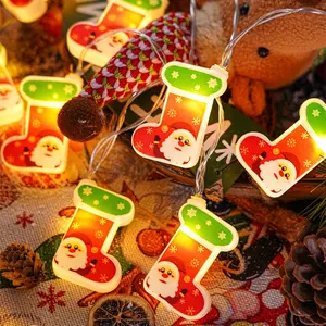 Christmas Trees Decoration Battery Copper Wire Snowman Santa Claus Led String Fairy Light For Holiday