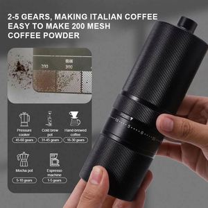 เครื่องบดกาแฟแบบมือหมุนพร้อมใบมีดสแตนเลส 7 ดาว สำหรับเฟรนช์เพรส มอคค่า เอสเพรสโซ ดีไซน์ปรับระดับได้ภายนอก - Product Image 4