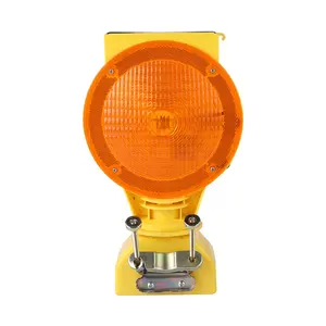 مصباح حاجز شمسي يعمل بالطاقة الشمسية أصفر ليد Amber للاستخدام الآمن على الطرق