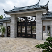 Portail battant automatique en aluminium, thermolaqué, durable, style européen, pour entrée de villa et cour