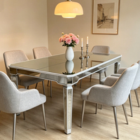Table console miroir en acier inoxydable de luxe pour salle de banquet haut de gamme