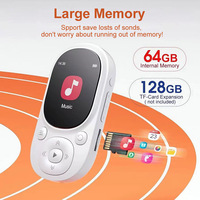 Lecteur Musical Sportif Aomago 64 Go avec Clip MP3 Intégré, Radio FM et Enregistreur Vocal, Formats Audio WAV/FLAC, Extension TF Max 128 Go