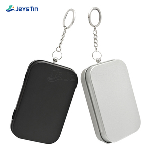 Hình Chữ Nhật Bản lề kim loại đóng gói hộp thiếc bạc đen đồng bằng <span class=keywords><strong>tin</strong></span> container kim loại nhỏ hộp thiếc với móc chìa khóa - Product Image 5