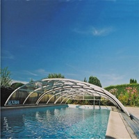 Bestseller Einziehbare Pool gehäuse Polycarbonat Windschutz scheibe Oberlicht Dach Skateboard Schwimm latten Abdeckung anpassbar