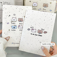 Carnet A5 Kawaii Minimaliste Créatif Anime 120 Pages – Papeterie Étudiant, Journal Mignon à Rayures Horizontales