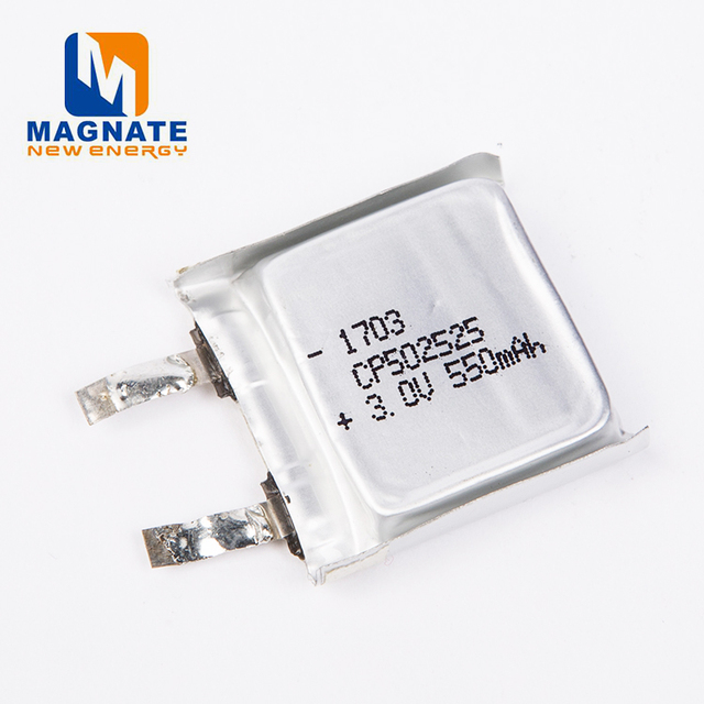 Ultra Thin 3.0v CP Pouch Battery Lithium Manganese Battery 3.0v CP502525 550mah Li-MnO2 Soft Pack Battery for RFID & Access Card