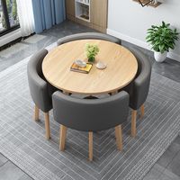Tables et chaises de salle à manger modernes en bois populaires pour la cuisine et les restaurants, petite table ronde avec 4 chaises pour la maison/le bureau