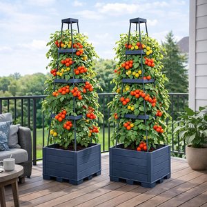 Jardinière surélevée <span class=keywords><strong>pour</strong></span> <span class=keywords><strong>tomates</strong></span> avec treillis, bac auto-arrosant <span class=keywords><strong>pour</strong></span> plantes grimpantes et légumes - Product Image 3