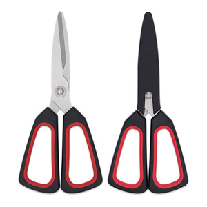 Kitchen Scissors Stainless Steel Black Red Handle Ultra Sharp Multi Functional Food Grade Cutting <b>Tool</b> - Product Image 1