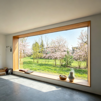 Fenêtres en aluminium à cadre en bois de haute qualité, résistantes aux intempéries, avec verre personnalisé, à prix abordable