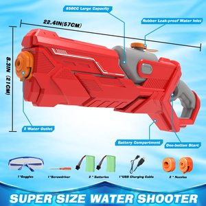 Электрический водяной пистолет, 650CC, автоматический распылитель для взрослых, для детей, супер-водяной пистолет, Мощный водяной бластер, с диапазоном до 32 футов - Product Image 2