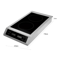 Compatibilité universelle en acier inoxydable pour cuisinière à induction commerciale à double brûleur 220-240V avec prise en charge de tous les ustensiles de cuisine OEM/ODM