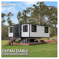 Villa Pequeña Prefabricada de Doble Ala, Plegable y Telescópica, Contenedor de Acero Expandible y Transportable para Oficina