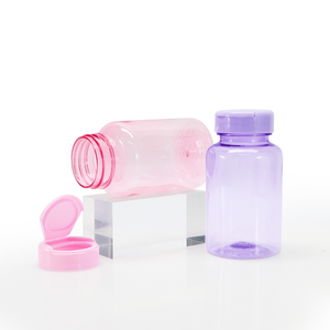 150ML Colorful Pink Orange Purple Blue Green PET Cylinder Industrial Use <b>Pill</b> <b>Bottle</b> with Silk Screen Printing Screw Cap - Product Image 4