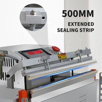 Machine d'emballage sous vide et de scellage manuel pour sacs de fruits, vêtements, grains de café, noix, poisson, avec bande de scellage externe élargie de 500 mm, certifiée CE