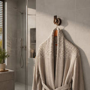 Porte-serviette mural en nickel brossé, crochet simple, design moderne et minimaliste pour salle de bain - Product Image 5