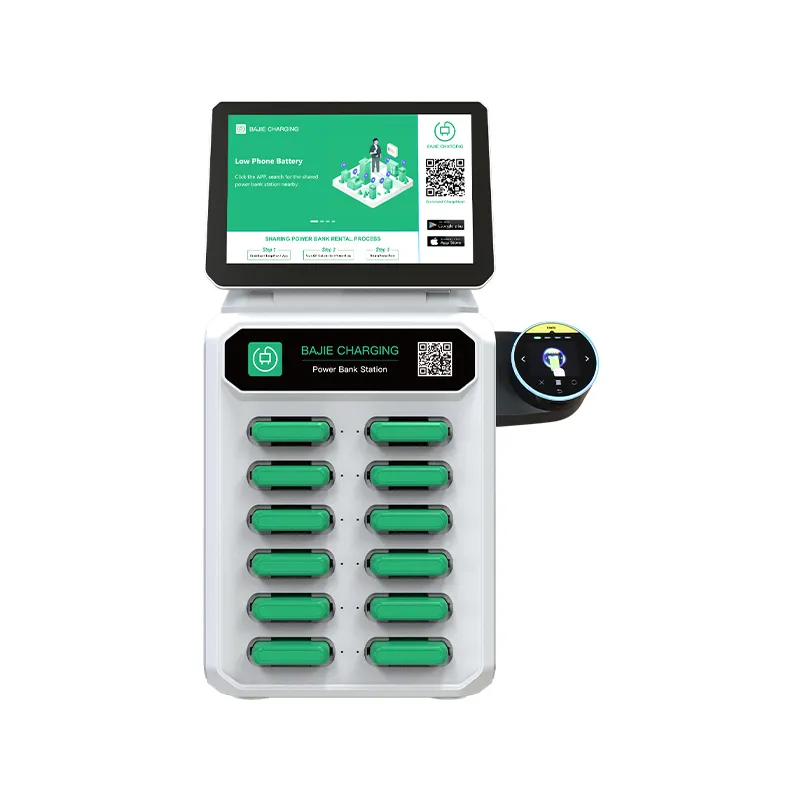 NFC machine 12 slots sharing power bank with screen powerbank rental station shared power bank rent kiosk