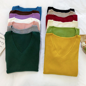 Pull à col roulé pour femme, coupe ajustée, manches longues, couleur unie, tricoté, taille unique, style Asie du Sud-Est - Product Image 3